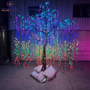 Arbres artificiels en <span class=keywords><strong>saule</strong></span> <span class=keywords><strong>pleureur</strong></span> lumineux à LED personnalisés pour l'extérieur, IP65, pour la décoration des parcs, des jardins et des aménagements paysagers - Product Image 3