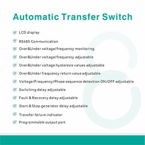 <span class=keywords><strong>Interruptor</strong></span> de Transferencia Automática Industrial CSQ HYCQ8 125A-630A 4P con puerto programable de comunicación LCD RS485 ajustable - Product Image 3