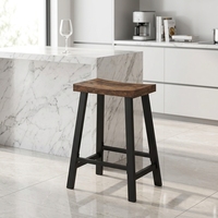 Chaise de salle à manger industrielle en métal épais avec assise en bois massif pour usage intérieur, cuisine et maison (vente en gros)