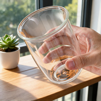 Gobelet en verre borosilicate rond de 400 ml pour café latte, idéal pour les boissons DIY – Vente en gros