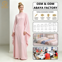Fournisseur de vêtements musulmans : Nouvelle conception d'Abaya musulmane bleue modeste pour femmes, Blouses ethniques en crêpe pour l'hiver, Fourniture ODM de robes pour femmes
