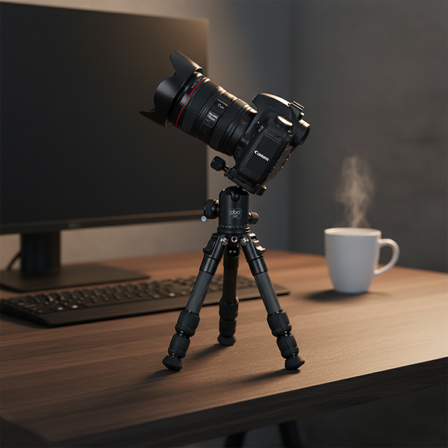 OBO Foldable Mini Desktop Carbon Fiber Tripod Travel Stand Portable Lightweight 6-10kg Load Capacity for DSLR Camera Phone Macro