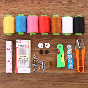 <b>Sewing</b> Kit Oval Plastic Storage <b>Box</b> With Needles Thread Buttons Measuring Tape For Household Use - Product Image 4