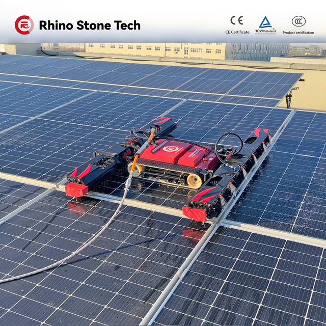 Anti-Fall Commercial Solar Farm Operations Automatic Photovoltaic Power Robot Cleaner Solar Panel Cleaning Machine