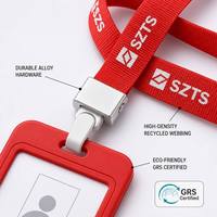 Porte-badge d'identification en plastique personnalisé avec logo, cordon et boucle de sécurité, support vertical pour permis de travail et porte-nom, idéal pour cadeau promotionnel
