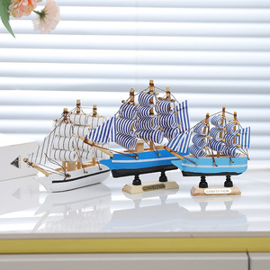 Decoraciones para Pastel de Veleros Mystic Arts, Velas Rayadas en Azul y Blanco, Adornos para Repostería de Estilo Mediterráneo Hechos a Mano - Product Image 1