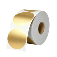 Venta Directa de Fábrica, Rollo de Etiquetas Adhesivas Térmicas para Impresora de Códigos de Barras D100, Etiqueta Redonda Dorada de 50 mm
