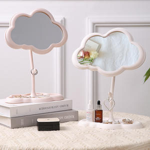 가리 핑크 구름 메이크업 거울 침실 단면 기숙사 드레싱 거울 테이블 탁상 거울 어린이 선물 - Product Image 4