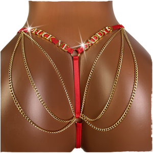 Chaîne de corps en strass pour femme, avec nom personnalisé, pour string ou bikini, accessoire de bijouterie, étiquette privée personnalisée, OEM - Product Image 1
