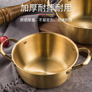 ชามทำอาหารสแตนเลสสีทอง 2.1L-4L ทนทาน ไม่ติดกระทะ เหมาะสำหรับก๋วยเตี๋ยว สลัด อาหารทะเล - Product Image 5