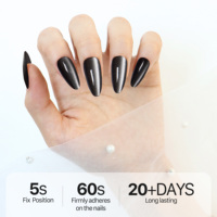 AIERFEI – Faux ongles à presser en gros, 24 pièces, longs, forme amande, effet œil de chat de luxe, prêts à porter pour soirée, lot en vrac, fournisseur