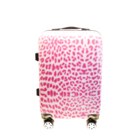 Valise rigide en polycarbonate à imprimé léopard rose pour femme, valise à roulettes avec 4 roues pivotantes, motif personnalisé, bagage à main pour voyage