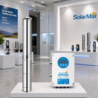 Bomba de Agua Solar Híbrida SolarMax de 750W, 3.5m³/h, 90m, Acero Inoxidable 304, Bomba para Pozos Profundos, Sistema de Extracción de Agua AC/DC