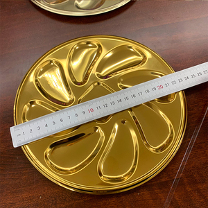 <span class=keywords><strong>Assiette</strong></span> ronde en acier inoxydable doré coloré pour huîtres, idéale pour restaurant, grillades, buffet et fruits de mer – <span class=keywords><strong>Assiette</strong></span> en acier inoxydable économique - Product Image 3