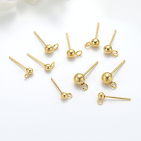 Boucles d'oreilles simples 3mm 4mm 5mm 6mm perle boucles d'oreilles avec boucle boucles d'oreilles boule en acier inoxydable goujons pour la fabrication de bijoux