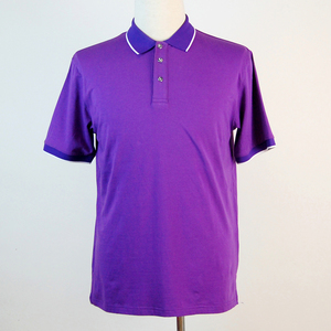 Polos violets vierges pour hommes, manches courtes, en coton, pour uniforme de personnel, personnalisables avec logo, impression, broderie, OEM - Product Image 1