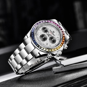Montres chronographes à quartz Pagani Design Original 1644 en acier inoxydable avec diamants colorés pour hommes - Product Image 6
