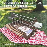 Haute Qualité Électrique En Acier Inoxydable Grill Portable Pliant BBQ Rôtisserie Cadre Chariot Poudre Enduit Tactile Contrôle Flamme
