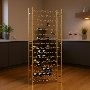 Estante para Vino de Metal Dorado, 96 Botellas, Diseño Moderno, Resistente al Óxido, Almacenamiento para Bar en Casa - Product Image 2