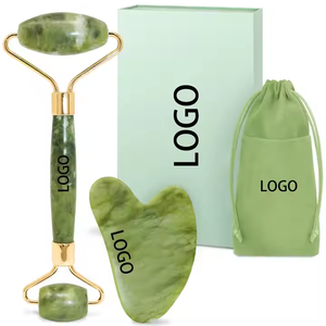 Set di Rulli Gua Sha in Quarzo <span class=keywords><strong>Rosa</strong></span> Naturale, Anti-Rughe e Anti-Gonfiore, Lifting Viso, Logo Personalizzato OEM, Bellezza Facciale - Product Image 1