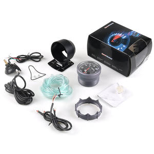 Manómetro de Presión de 2.5 Pulgadas (60 mm) con Panel Negro Turboalimentado PSI para Modificación de Automóviles con Soporte Universal de 12 V - Product Image 1