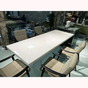 Modern tasarım kristal beyaz uzun boyutu için ada mermer taş mutfak masa beyaz kristal akik ada - Product Image 1