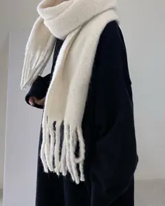BSCI manifattura moda classica a quadri jacquard morbido caldo inverno scialli pashmina poliestere cashmere sciarpa per adulti