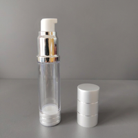 Bouchon à vis cylindrique transparent en ABS argent mat brillant pour flacon pompe, cosmétiques haut de gamme, lotion sans air, soins de la peau