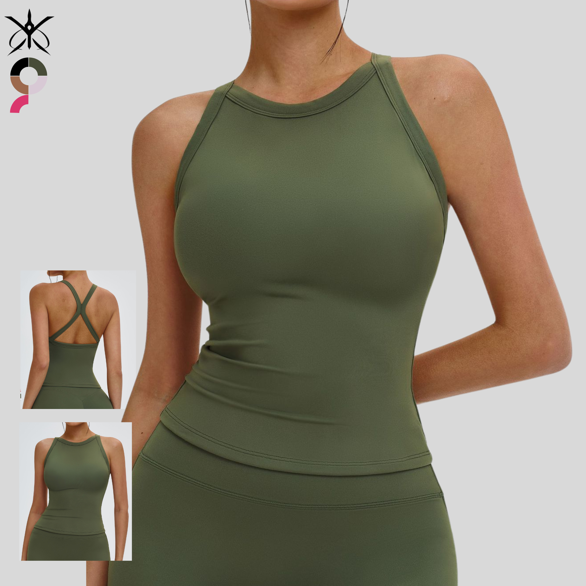 Breathable Yoga Tank Top Stylish Cross-Back Design Four-Way Stretch Shock-Absorbing Sports Top Quick-Dry Front Outdoor Running