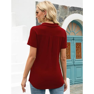 Camisa Polo de Manga Larga con Cuello en V para Mujer, Estilo Casual de Negocios, Ajustada, con Cuello, para Trabajo, Otoño 2025, Cómoda para Oficina - Product Image 5