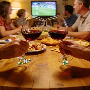 Segnaposto per bicchieri da vino per tifosi di calcio, mini anelli identificativi per tazze con bandiere per feste, partite, ciondoli per bottiglie di birra, souvenir - Product Image 3