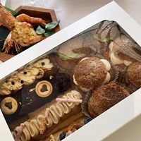IMEE fantaisie taille personnalisée grand 12 pièces beignet biscuit gâteau boîte emballage alimentaire papier boîte-cadeau or à l'intérieur avec fenêtre transparente