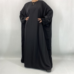 2025 New Muslim Closed Abaya - Nida Fabric with Velvet Cuff & Back Button, Comes with <b>Matching</b> Hijab for Daily/Prayer 6889# - Product Image 4