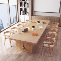 Meubles de bureau, bureau en bois, bureau de bureau moderne, table de réunion, table de conférence et ensemble de chaises, table de salle de conférence