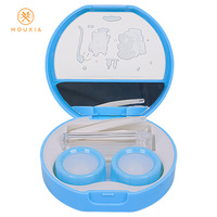Étui à lentilles de contact personnalisé à motif de dessin animé avec fenêtre de visualisation, accessoire de voyage pour le soin des lunettes, emballage