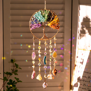 Décoration suspendue en cristal <span class=keywords><strong>Arbre</strong></span> <span class=keywords><strong>de</strong></span> <span class=keywords><strong>Vie</strong></span> 7 Chakras, <span class=keywords><strong>attrape</strong></span>-soleil arc-en-ciel pour la guérison, le yoga et la décoration intérieure - Vente en gros - Product Image 2