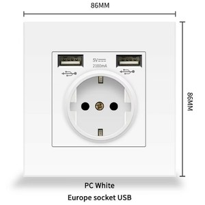 <span class=keywords><strong>Presa</strong></span> a muro Standard tipo 86 ue con caricatore USB a 2 porte 3-Out USB 16A 2P + T messa a terra in ottone 110 <span class=keywords><strong>presa</strong></span> V-250V tipo doppio USB - Product Image 6