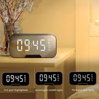 Reproductor de Música Bluetooth Inalámbrico Digital Electrónico Q5, Reloj Despertador LED con Espejo, Altavoz Bluetooth Portátil Multifunción