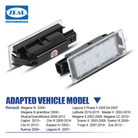 Luce Targa a LED per Renault Vel Satis 2005.04-2009, Twingo II 2007-2014, Clio III 2005-2014, Clio IV 2012~, Espace IV 2002~