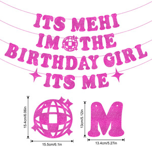 C'est moi, salut, <span class=keywords><strong>je</strong></span> suis la fille d'anniversaire ! Bannière 'C'est moi' pour décorations d'anniversaire pour filles, décorations de fête sur le thème de la chanteuse Taylor. - Product Image 5