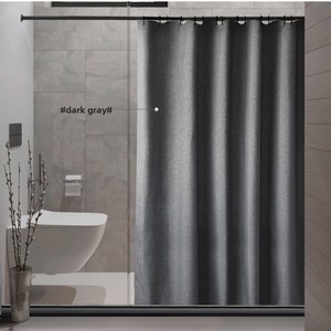 Cortina de <span class=keywords><strong>Ducha</strong></span> XinLanSolid con Textura de Lino Sintético 3D, Ganchos para Cortina de <span class=keywords><strong>Ducha</strong></span>, Impermeable, Duradera, de Secado Rápido - Product Image 3