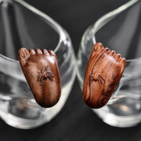 Tasse à thé en verre avec poignée en bois épaisse, résistante à la chaleur, design minimaliste chinois, 220 ml, pour service public – Le contentement est toujours une source de joie