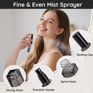 Wholesale 3ml 5ml 10ml Clear Transparent Matte Finish Square Glass <b>Empty</b> Perfume <b>Spray</b> <b>Bottles</b> Pump Sprayer Refillable Screw Cap - Product Image 2
