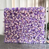 Support floral artificiel supérieur rose et violet en soie pour décoration de scène de mariage, fête d'anniversaire, toile de fond murale