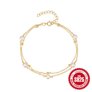 Wholesale classic S925 sterling silver stacking double <b>pearl</b> <b>bracelet</b> ladies temperament hot selling niche high-end <b>bracelet</b> - Product Image 6