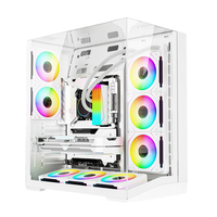 Boîtier ATX pour jeux vidéo, SPCC 0,7 mm, espace pour carte graphique de 430 mm, radiateur latéral supérieur de 360 mm, panneau latéral avant double vitrage