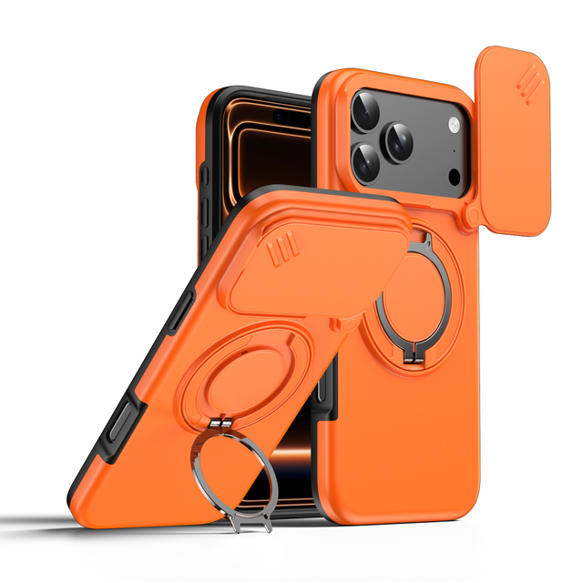 2026 Luxury New Design Magnetic Wireless Charging Shockproof Phone Case for iPhone 17 Pro Max 16 15 14 with 360 Rotating Holder