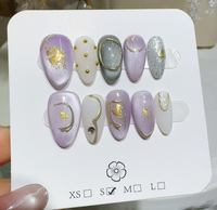 En gros Faux ongles à presser en acrylique pré-dessinés, couvrance totale, formes Stiletto, Papillon, Amande, Carré, pour doigts et orteils, avec colle, CE, personnalisés, 10 pièces