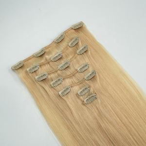 100% Natural Seamless Brazilian Remy Hair Extensions Custom Color <b>Clip</b>-in Hair Human Hair Extensions - Product Image 1