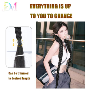 Doux Cool Dreadlocks boxe torsion tresse couleur unie cheveux accessoires perruque haute queue de cheval torsion longue tresse Simulation cheveux - Product Image 4